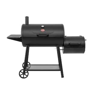 Smokin' Champ Charcoal Grill Offset Smoker in Black