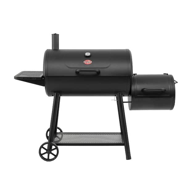 Char-Griller Smokin' Champ Charcoal Grill Offset Smoker in Black