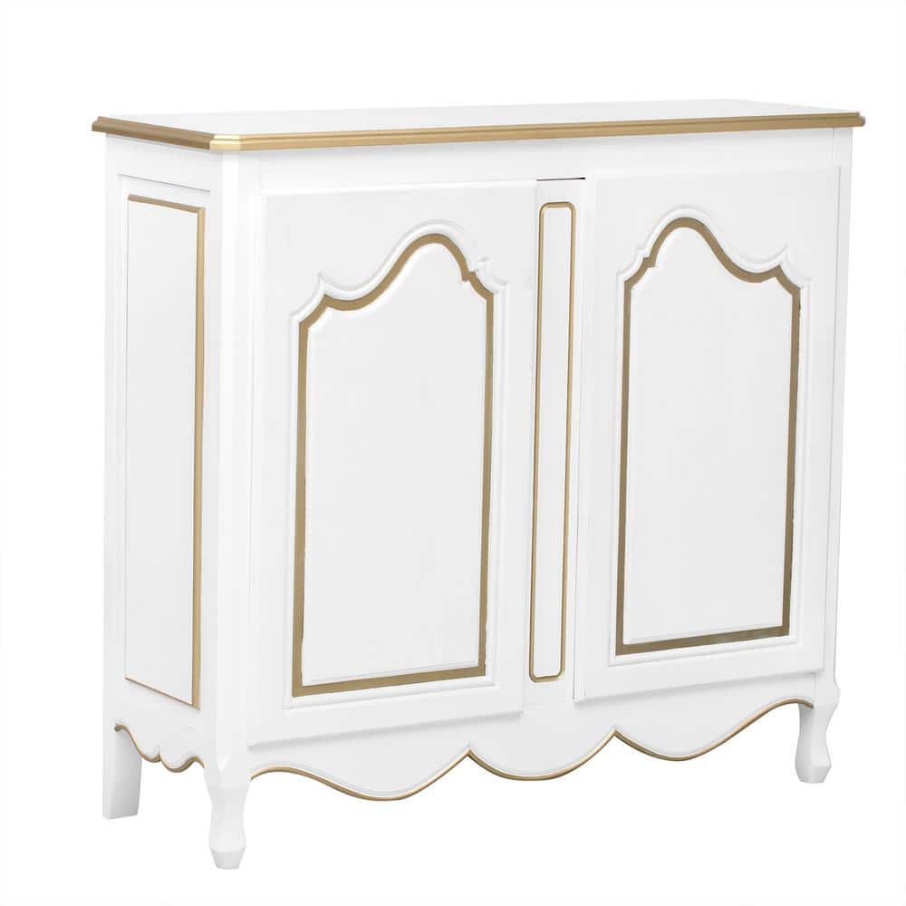 45.3 in. W x 15.2 in. D x 41.3 in. H Bathroom White Linen Cabinet
