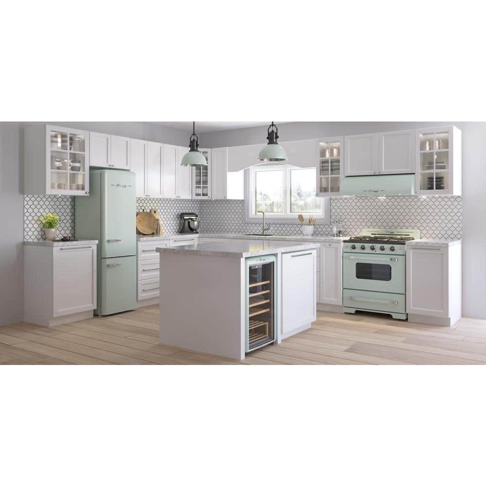 Summer Mint Green 30" Retro Freestanding Gas Range with Convection Oven