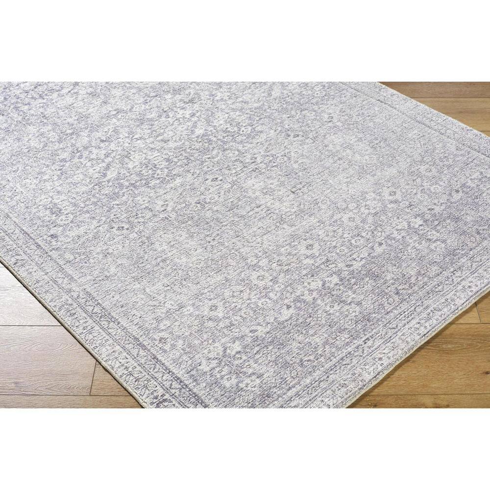 Galey Alix Gray Polyester Rectangular Vintage Area Rug