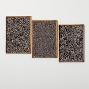 16.25 in. x 24 in. Brown Lux Patterned Decorative Sign (Set of 3)
