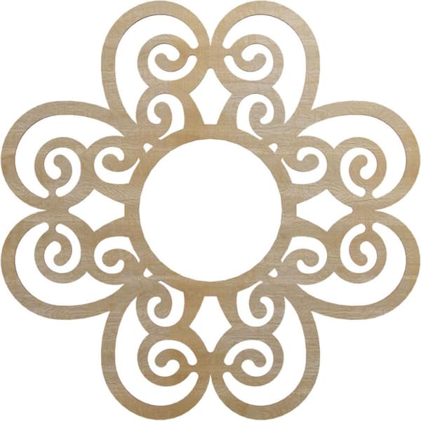 Ekena Millwork 0.375 in. x 30 in. x 30 in. Wood Medallion Moulding