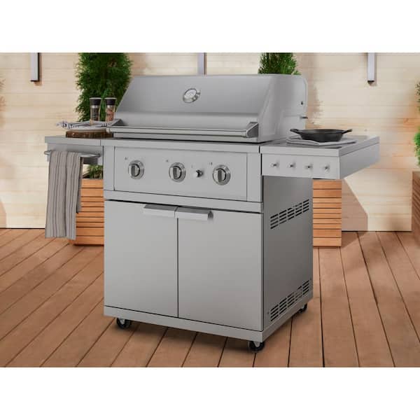 Natural Gas Grill Cart With 4 Burners