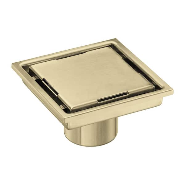 4" AISI 304 Stainless Steel Shower Drain with 2-in-1 Tile Insert Panel with Adjustable feet, Floor Drain in Bathroom
