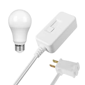 White LED Dimmer Switch, with LED Light Bulb Set, Full Range Slide Control, 6.6 ft. Extension Cord