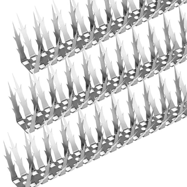 11.8 in. Stainless Steel Bird Spikes, Bird Deterrent Spikes, Pigeon Spikes to Keep Birds Away for Garden (10-Pack)