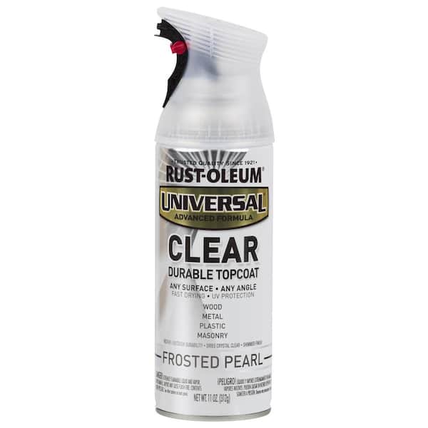 Rust-Oleum 302155 Universal Clear Topcoat Spray Paint, Frosted Pearl, 11 oz