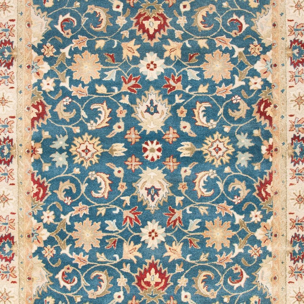 Antiquity Blue and Beige Hand Tufted Wool Area Rug