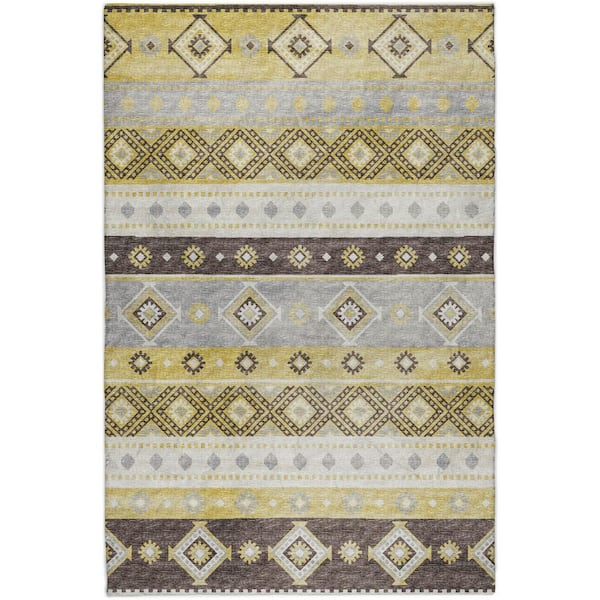 Dream Shag Premium Machine Washable Abstract ADS118 Gilded 9 ft. x 12 ft. Area Rug