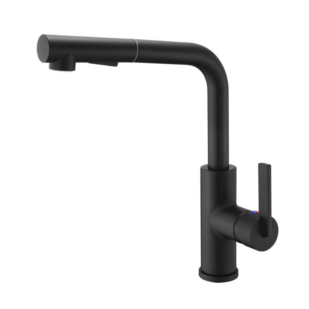 Ultra Faucets Hena Single Handle Pull Out Sprayer Kitchen Faucet With   Matte Black Ultra Faucets Pull Out Kitchen Faucets Uf13707 64 1000 