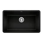 PRECIS Coal Black Granite Composite 30 in. Single Bowl Undermount Kitchen Sink