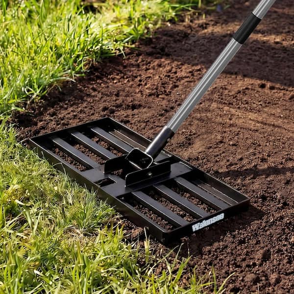 78 in. Stainless Steel Handle 17 in. x 10 in. Lawn Leveling Rake