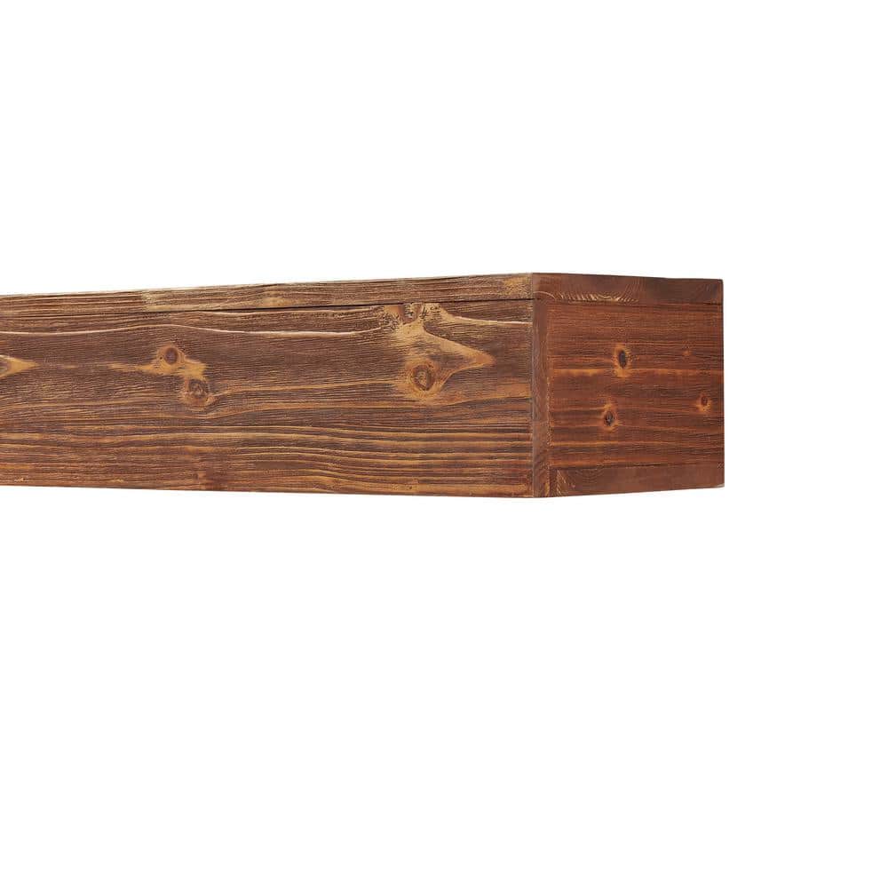 Rustic Light Brown Rectangular Solid Wood Decorative Stand 9 in. Wall-Mount