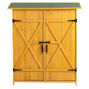 4.7 ft. W x 1.6 ft. D Outdoor Wooden Tool Storage Shed with Lockable Door, Detachable Shelves, Natural (6.8 sq. ft.)