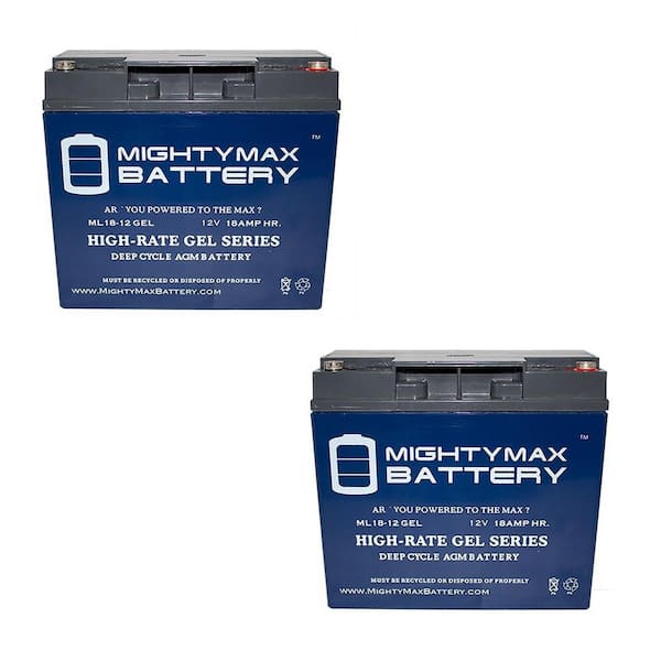 MIGHTY MAX BATTERY 12V 18AH GEL Replacement Battery for APC RBC11, RBC7, RBC55 - 2 Pack