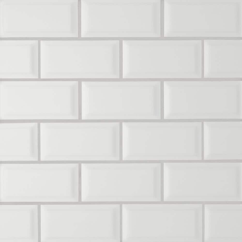 Sample-Le Cafe 4 in. x 5 in. White Porcelain Mosaic Tile price history on PriceWatchPro