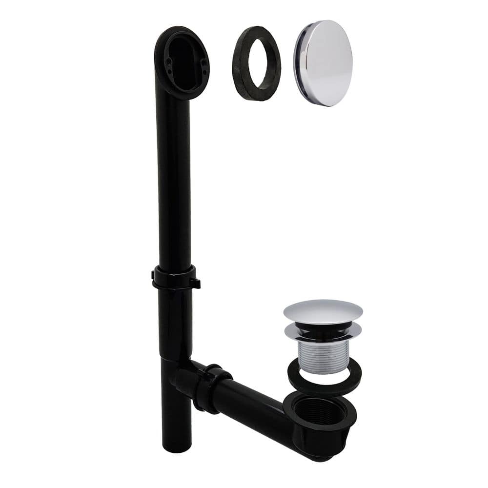 14 in. Black Poly Bath Waste and Overflow with European Tip-Toe Drain and Illusionary Faceplate in Polished Chrome price history on PriceWatchPro