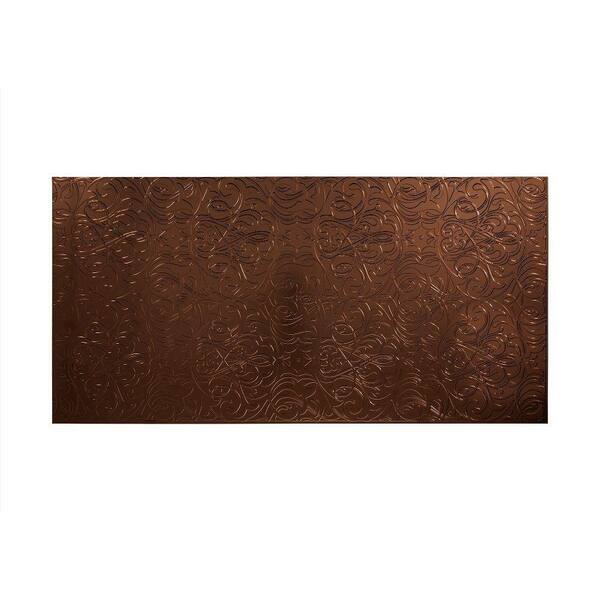 Fasade Damask 96 in. x 48 in. Decorative Wall Panel in Oil Rubbed Bronze