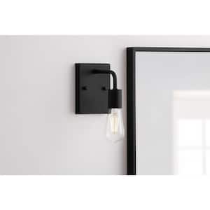 Northvale 4.4 in. 1-Light Matte Black Industrial Bathroom Vanity Light