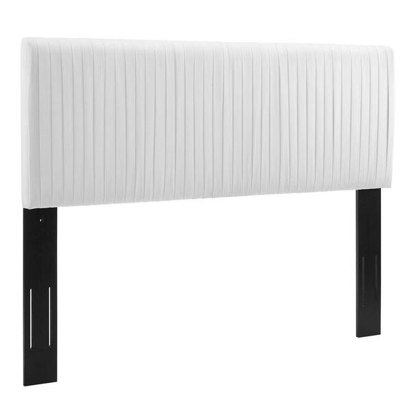 MODWAY Eloise White Channel Tufted Performance Velvet King/California King Headboard in White