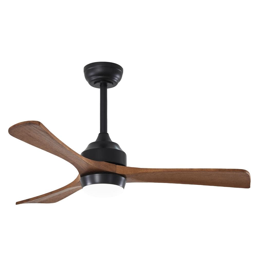 42 in. LED Indoor Downrod Farmhouse Style Black Ceiling Fan with Light Kit and Wooden Blades price history on PriceWatchPro