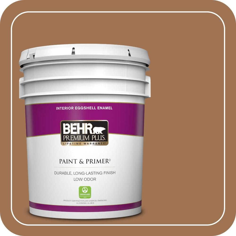 5 gal. #S240-6 Ranch Brown Eggshell Enamel Low Odor Interior Paint & Primer price history on PriceWatchPro
