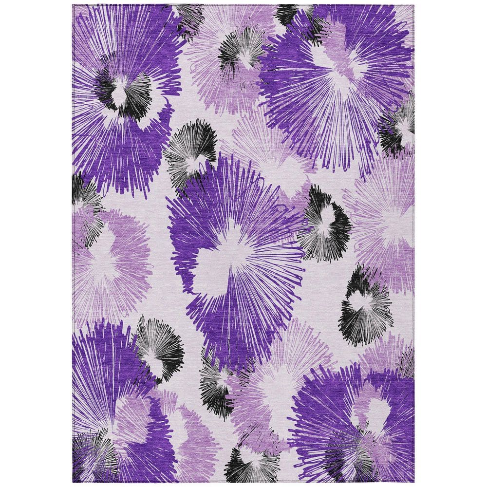 Chantille Machine Washable Indoor/Outdoor Abstract ACN2132 Purple 5 ft. x 7 ft. 6 in. Area Rug price history on PriceWatchPro