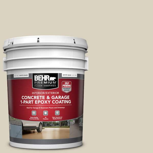 BEHR PREMIUM 5 gal. #PFC-31 Traditional Tan Self-Priming 1-Part Epoxy Satin Interior/Exterior Concrete and Garage Floor Paint