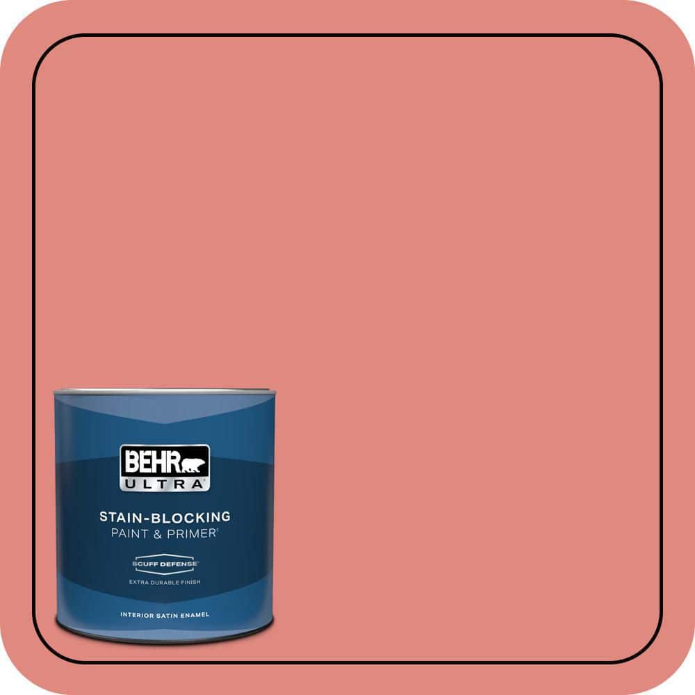 1 qt. #170D-5 Mellow Coral Extra Durable Satin Enamel Interior Paint & Primer product image for price tracking