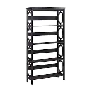 59.75 in. Espresso Wood 4-shelf Etagere Bookcase with Open Back