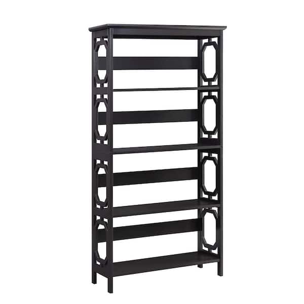 Convenience Concepts 59.75 in. Espresso Wood 4-shelf Etagere Bookcase with Open Back