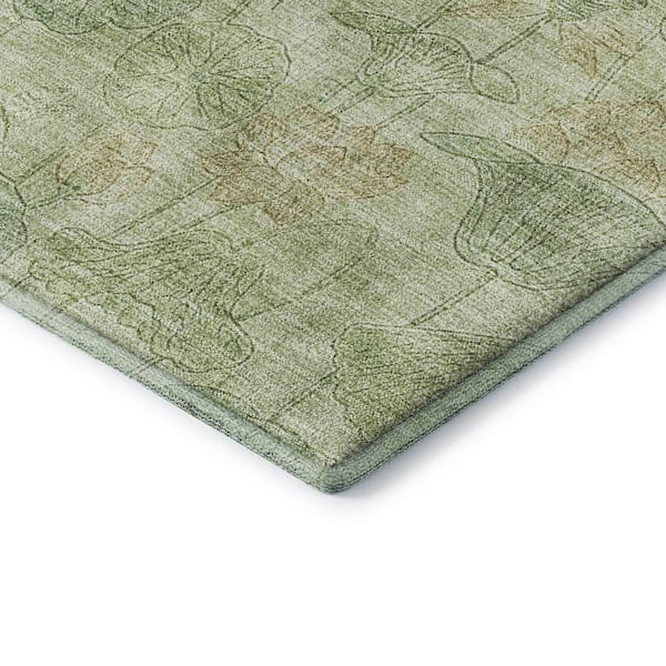 Mayfield Premium Machine Washable Abstract AMF2128 Sage 9 ft. x 12 ft. Area Rug
