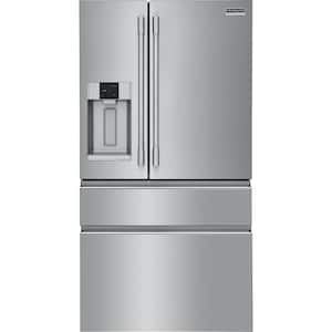 36 in. 21.4 cu. ft. Counter Depth French Door Refrigerator in Stainless Steel with Custom-Flex Temp Drawer