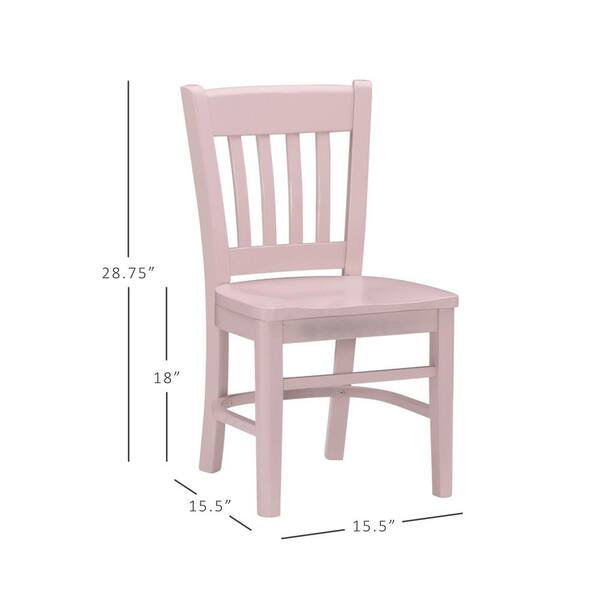 Linon Home Decor Callie Pink Wood Back and Seat Kids Chair Set of