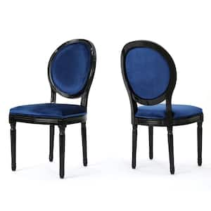 Camille Navy Blue Velvet Upholstered Dining Chair