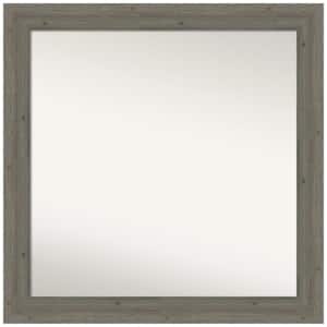 Fencepost Grey Narrow 30.5 in. W x 30.5 in. H Square Non-Beveled Wood Framed Wall Mirror in Gray