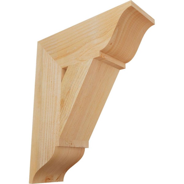Ekena Millwork 6 in. x 22 in. x 18 in. Douglas Fir Traditional Rough Sawn Bracket