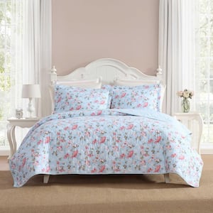 Laura Ashley Peony Garden 3-Piece Blue Reversible 100