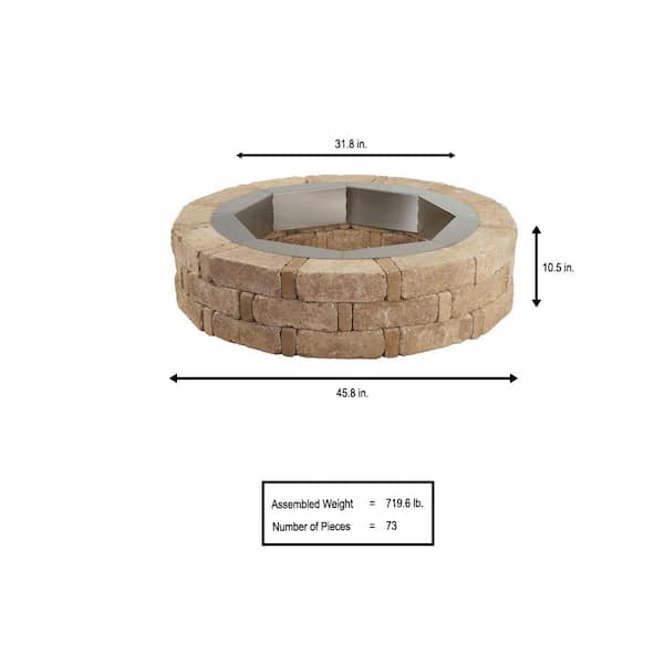 Pavestone Rumblestone Kit Pavestone Fire Pit Kit Pavestone RumbleStone 46 In. X 14 In. Round