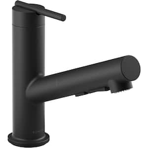 Crue Single-Handle Pull-Out Sprayer Kitchen Faucet in Matte Black