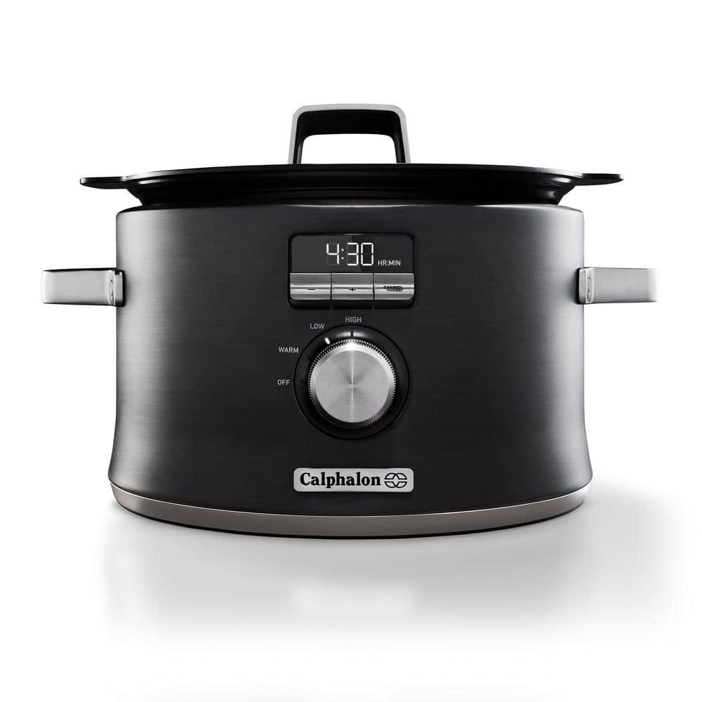 Calphalon Digital Saut 5.3 Qt. Stainless Steel Programmable Slow Cooker  with Automatic Keep Warm Function SCCLD1 - The Home Depot