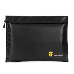 15 in. x 11 in. Fire and Water Resistant Bag Black Fireproof Document Bag