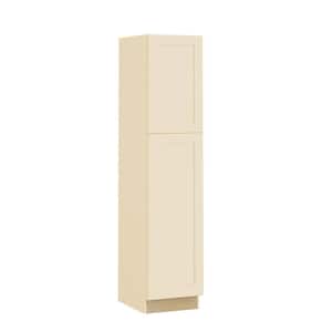 Newport Cream Painted Plywood Shaker Assembled Utility Pantry Kitchen Cabinet Soft Close 18 in W x 24 in D x 84 in H