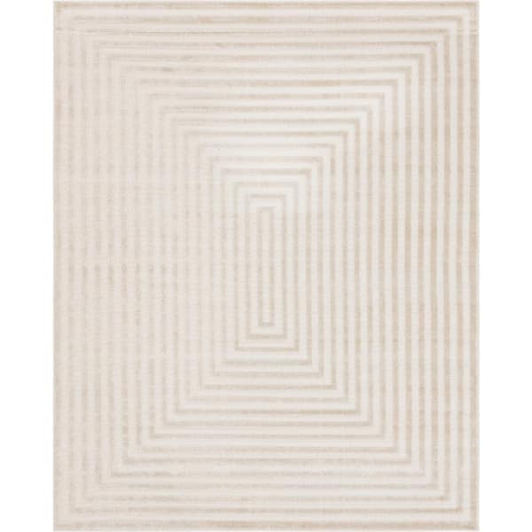 Unique Loom Sabrina Soto Beige 8 ft. x 10 ft. Prescott Indoor/Outdoor Area Rug