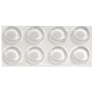 1/2 in. Clear Plastic Self-Adhesive Bumpers (8-Pack)