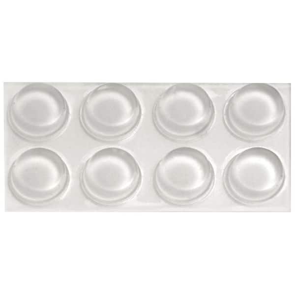 1/2 in. Clear Plastic Self-Adhesive Bumpers (8-Pack)
