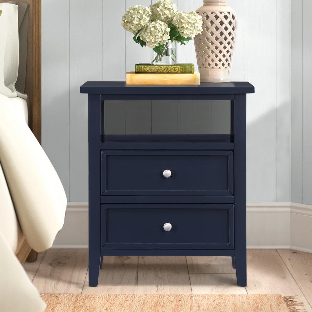 Walker Midnight Blue 2-drawer 22.75 in. W Nightstand 834-10-14