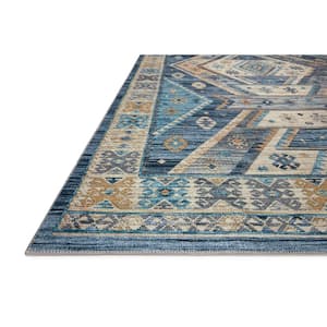 Zion Ocean/Gold 3 ft. 6 in. x 5 ft. 6 in. Southwestern Tribal Printed Area Rug