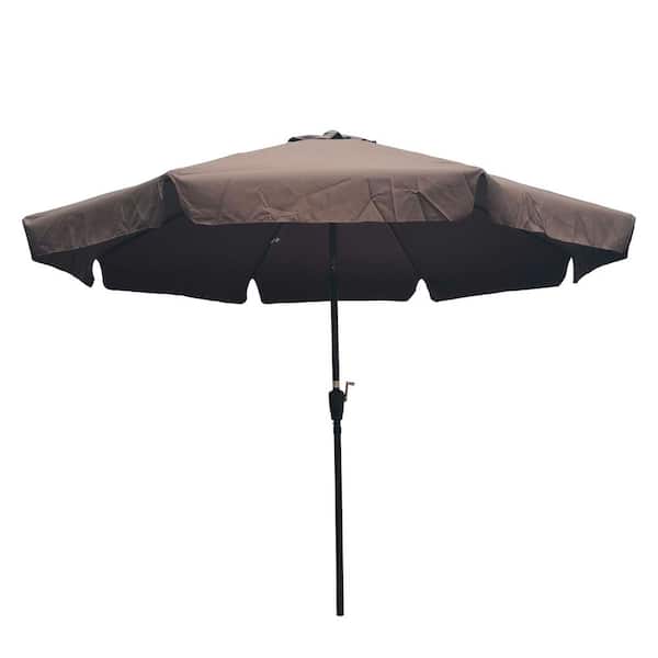 Willit 10 ft. Steel Sturdy Construction Outdoor Market Patio Umbrella in Brown
